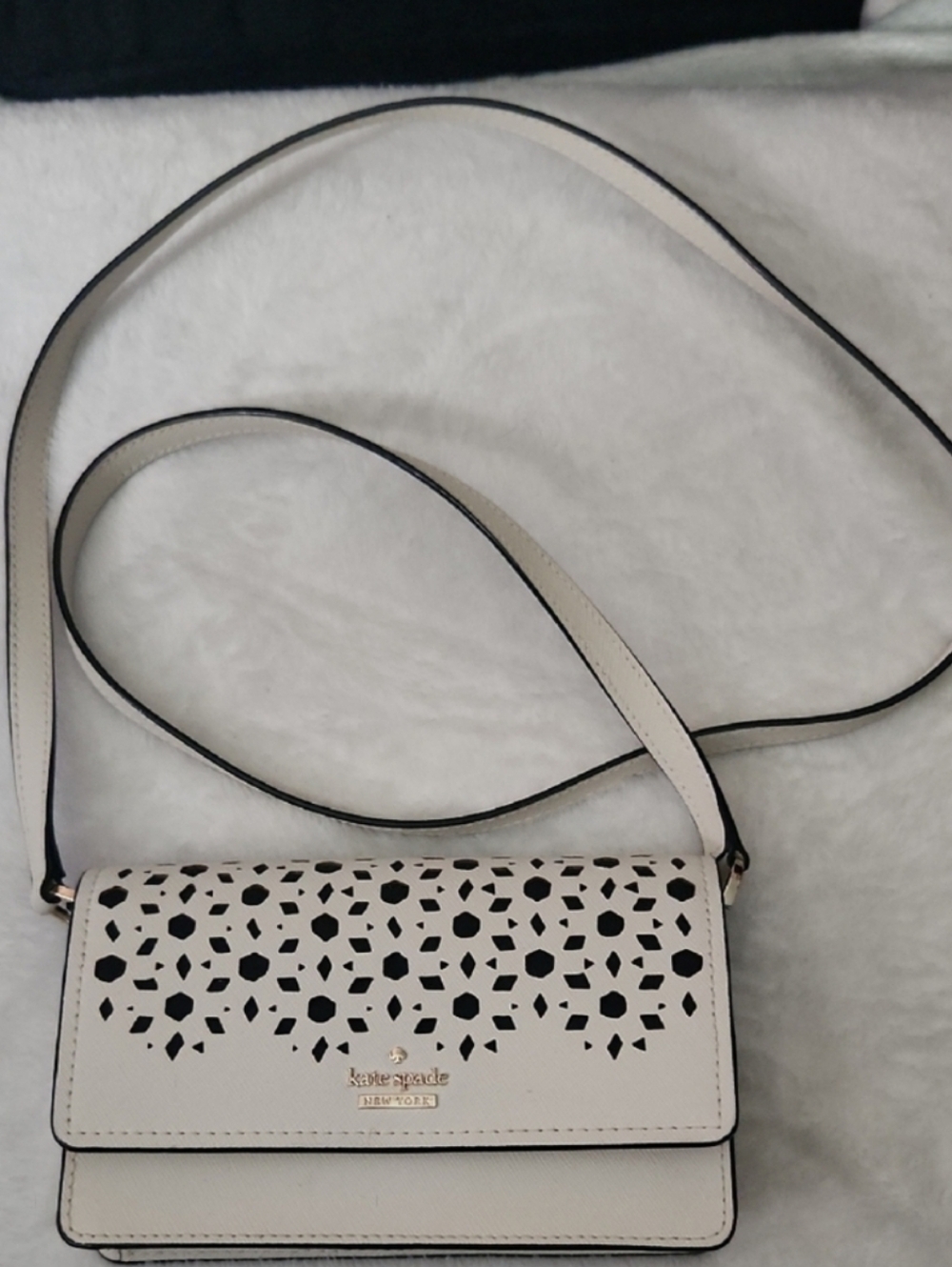 NWOT Kate Spade Cream Cut-out Crossbody